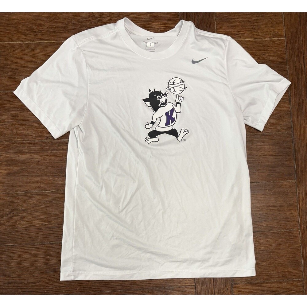 Men’s Kansas State Wildcats Nike Size L Player Issued White Basketball T Shirt